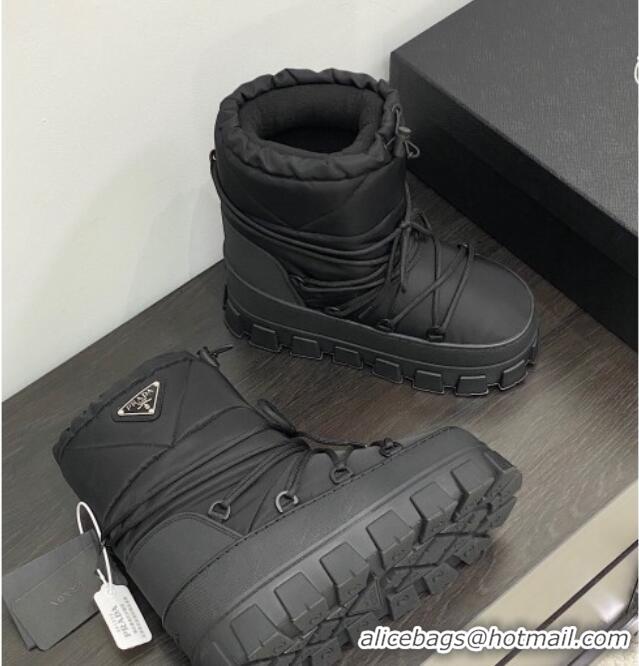 Good Quality Prada Nylon gabardine après-ski boots Black 1U007N2