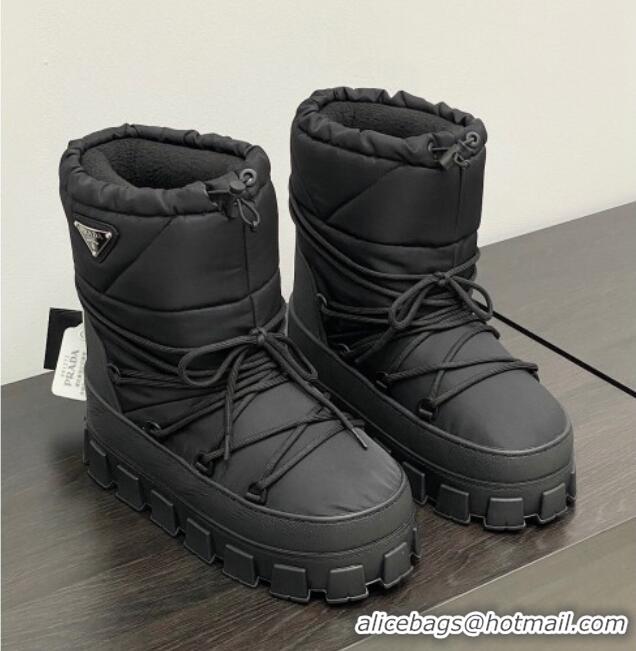 Good Quality Prada Nylon gabardine après-ski boots Black 1U007N2