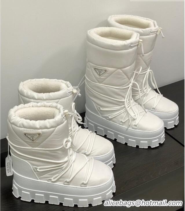 Low Price Prada Nylon gabardine après-ski boots White 1U007N2