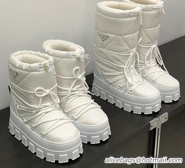 Low Price Prada Nylon gabardine après-ski boots White 1U007N2