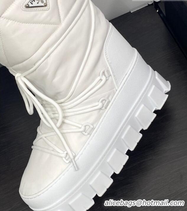 Low Price Prada Nylon gabardine après-ski boots White 1U007N2