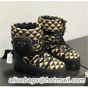 Unique Style Prada Nylon gabardine après-ski boots with Pouch Beige 1U007N