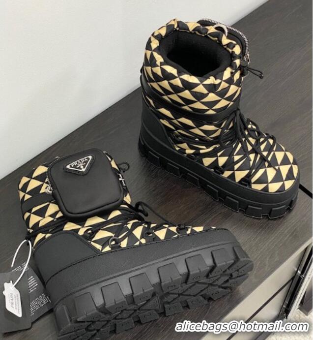 Unique Style Prada Nylon gabardine après-ski boots with Pouch Beige 1U007N