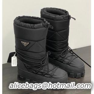 Best Product Prada Nylon gabardine après-ski boots Black 1U007N2