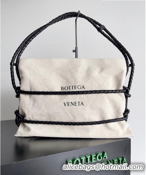 Famous Brand Bottega Veneta Canvas Tote Bag BV101717 White 2023