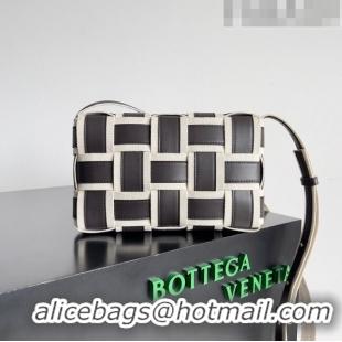 New Design Bottega Veneta Cassette Cross-body Bag in Leather and Woven Canvas 755217 Black 2023