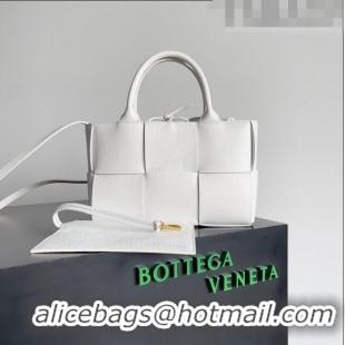 Inexpensive Bottega Veneta Mini Arco Tote Bag in Grained Leather 709337 White 2023