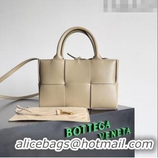 Discount Bottega Veneta Mini Arco Tote Bag in Grained Leather 709337 Beige 2023