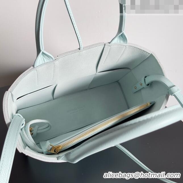 Famous Brand Bottega Veneta Mini Arco Tote Bag in Grained Leather 709337 Light Blue 2023