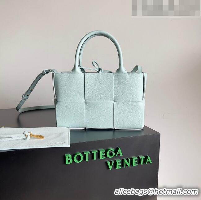 Famous Brand Bottega Veneta Mini Arco Tote Bag in Grained Leather 709337 Light Blue 2023