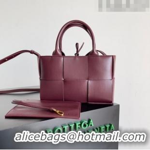 Hot Sell Cheap Bottega Veneta Mini Arco Tote Bag in Lambskin 709337 Burgundy 2023