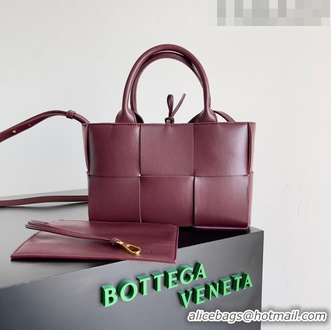 Hot Sell Cheap Bottega Veneta Mini Arco Tote Bag in Lambskin 709337 Burgundy 2023