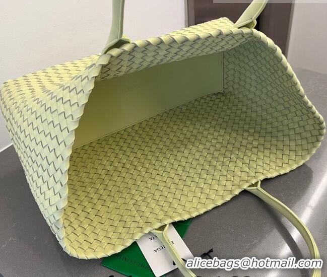 Super Quality Bottega Veneta Large Cabat Tote Bag in Intreccio Leather Ice Cream 608811 Yellow 2023