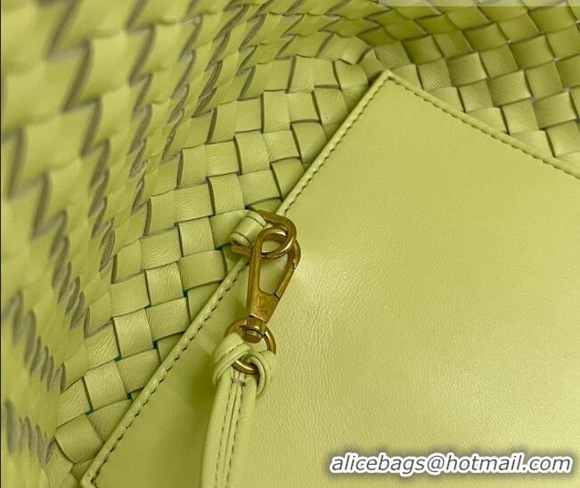 Super Quality Bottega Veneta Large Cabat Tote Bag in Intreccio Leather Ice Cream 608811 Yellow 2023