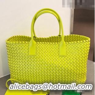 Top Quality Bottega Veneta Large Cabat Tote Bag in Intreccio Leather 608811 Kiwi Green 2023