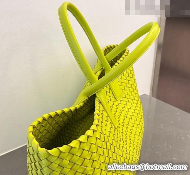 Top Quality Bottega Veneta Large Cabat Tote Bag in Intreccio Leather 608811 Kiwi Green 2023