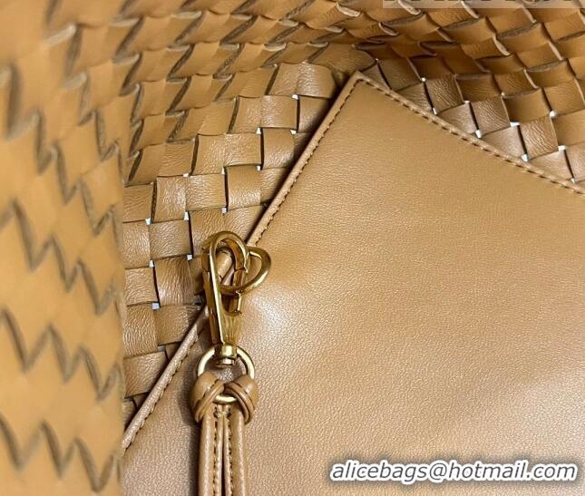 Well Crafted Bottega Veneta Large Cabat Tote Bag in Intreccio Leather 608811 Light Brown 2023