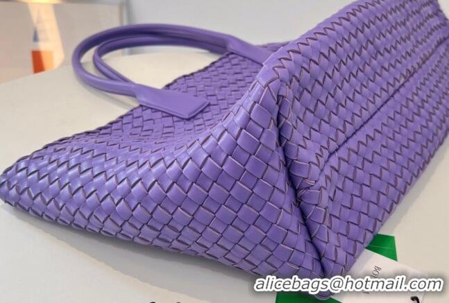 Well Crafted Bottega Veneta Large Cabat Tote Bag in Intreccio Leather 608811 Purple 2023