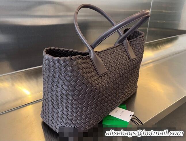 Top Quality Bottega Veneta Large Cabat Tote Bag in Intreccio Leather 608811 Grape Purple 2023