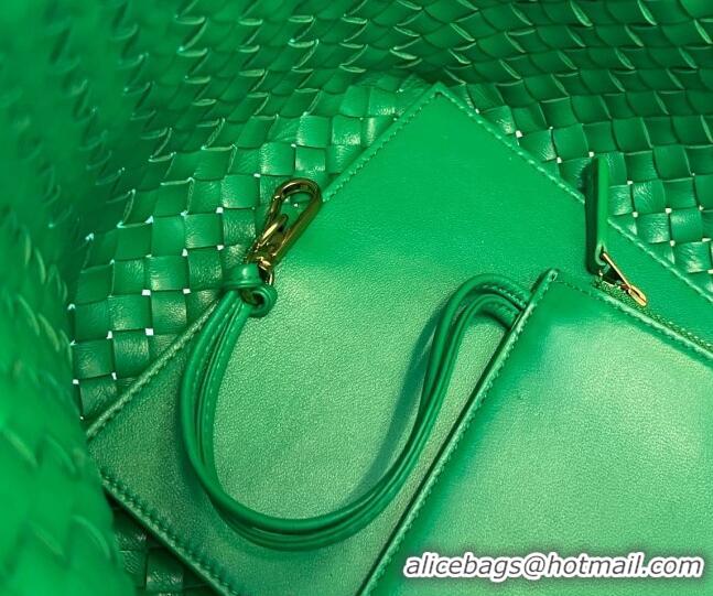 Promotional Bottega Veneta Large Cabat Tote Bag in Intreccio Leather 608811 Parrot Green 2023