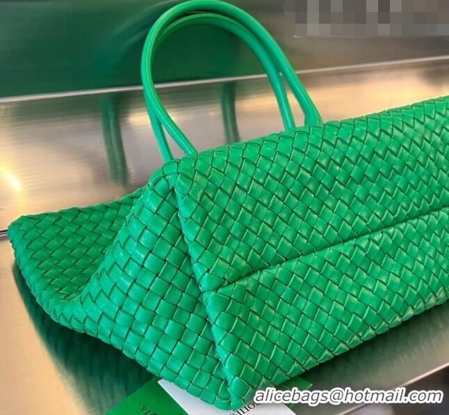 Promotional Bottega Veneta Large Cabat Tote Bag in Intreccio Leather 608811 Parrot Green 2023