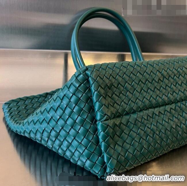 Top Quality Bottega Veneta Large Cabat Tote Bag in Intreccio Leather 608811 Green 2023