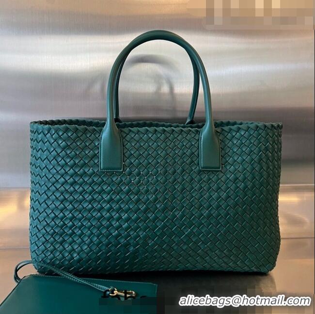 Top Quality Bottega Veneta Large Cabat Tote Bag in Intreccio Leather 608811 Green 2023