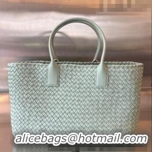 Popular Style Bottega Veneta Large Cabat Tote Bag in Intreccio Leather 608811 Sage Green 2023