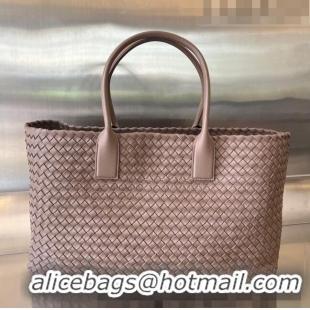 Best Quality Bottega Veneta Large Cabat Tote Bag in Intreccio Leather 60881 Khaki 21023