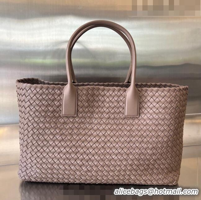 Best Quality Bottega Veneta Large Cabat Tote Bag in Intreccio Leather 60881 Khaki 21023