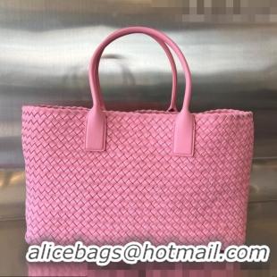 New Fashion Bottega Veneta Large Cabat Tote Bag in Intreccio Leather 608811 Light Pink 2023