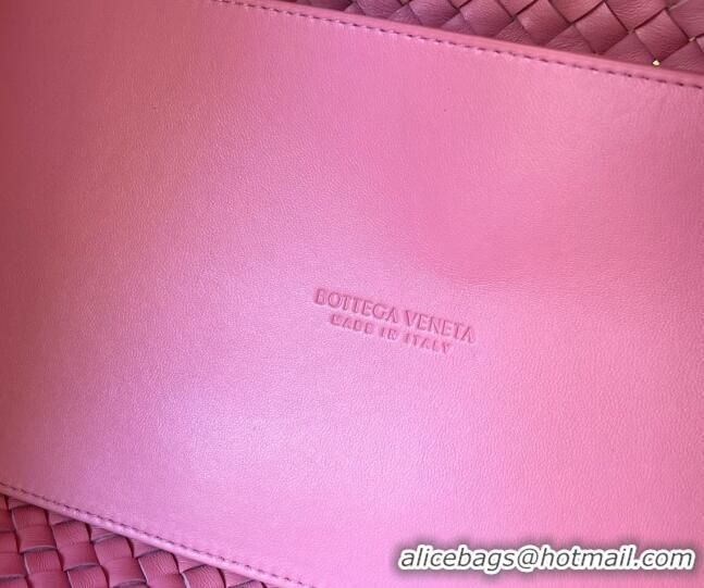 New Fashion Bottega Veneta Large Cabat Tote Bag in Intreccio Leather 608811 Light Pink 2023