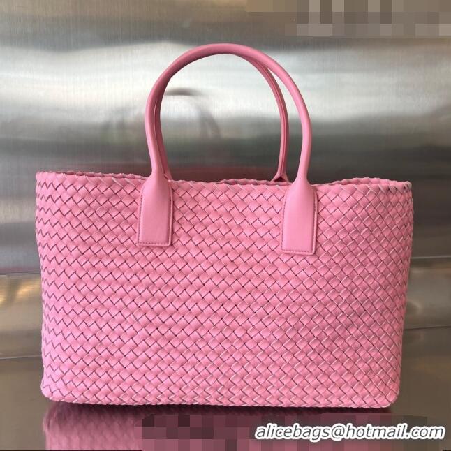 New Fashion Bottega Veneta Large Cabat Tote Bag in Intreccio Leather 608811 Light Pink 2023