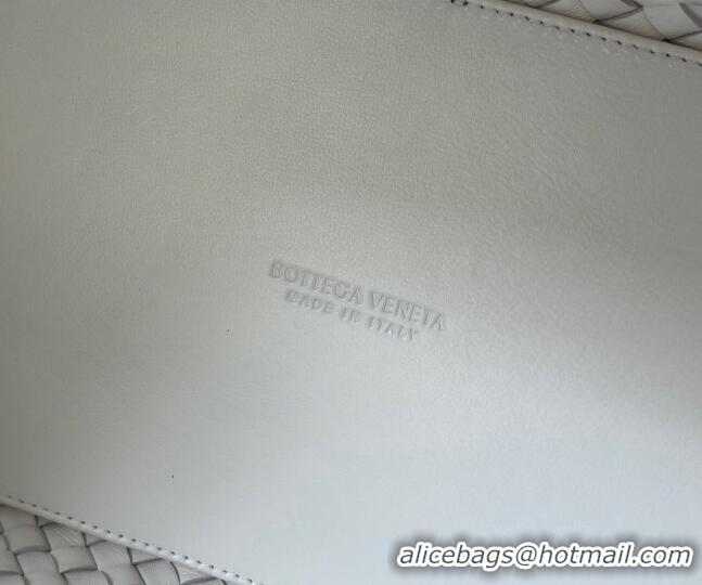 Top Quality Bottega Veneta Large Cabat Tote Bag in Intreccio Leather 608811 White 2023