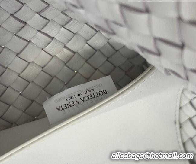 Top Quality Bottega Veneta Large Cabat Tote Bag in Intreccio Leather 608811 White 2023