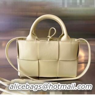 Super Quality Bottega Veneta Candy Arco Tote Bag in Intreccio Lambskin 729029 Ice Cream Yellow 2023