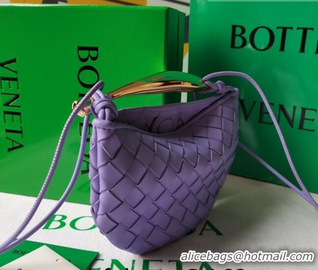 Good Taste Bottega Veneta Mini Sardine Bag in Intrecciato Leather 744267 Lilac Purple 2023