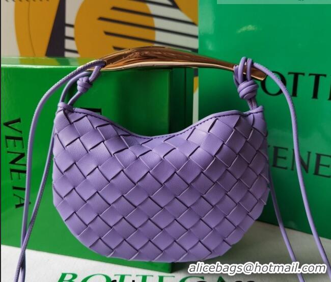 Good Taste Bottega Veneta Mini Sardine Bag in Intrecciato Leather 744267 Lilac Purple 2023