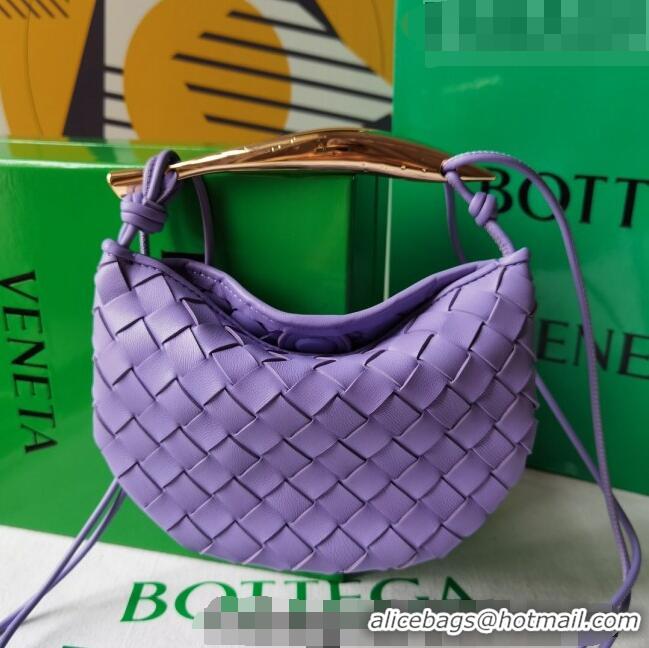 Good Taste Bottega Veneta Mini Sardine Bag in Intrecciato Leather 744267 Lilac Purple 2023