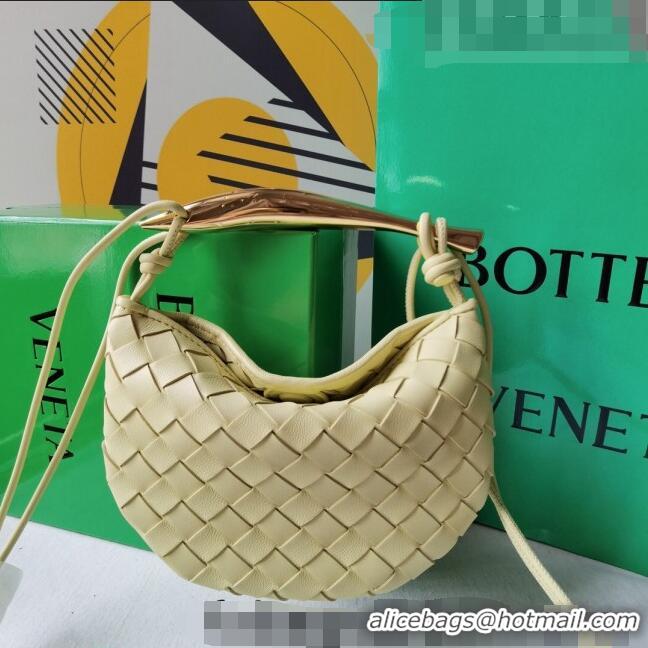 Most Popular Bottega Veneta Mini Sardine Bag in Intrecciato Leather 744267 Ice Cream Yellow 2023