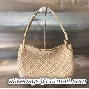 Top Quality Bottega Veneta Small Clicker Shoulder Bag in Padded Intreccio Leather Porridge 730968 Beige 2023