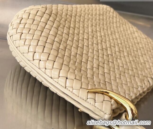 Top Quality Bottega Veneta Small Clicker Shoulder Bag in Padded Intreccio Leather Porridge 730968 Beige 2023