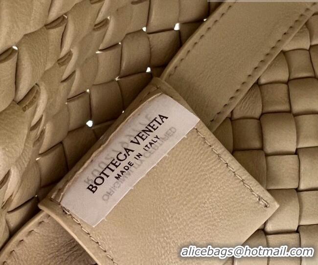 Top Quality Bottega Veneta Small Clicker Shoulder Bag in Padded Intreccio Leather Porridge 730968 Beige 2023