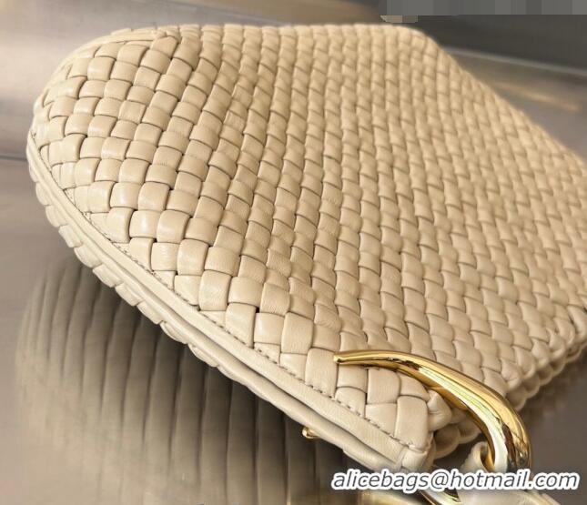 Super Quality Bottega Veneta Medium Clicker Shoulder Bag in Padded Intreccio Leather 730969 Porridge Beige 2023