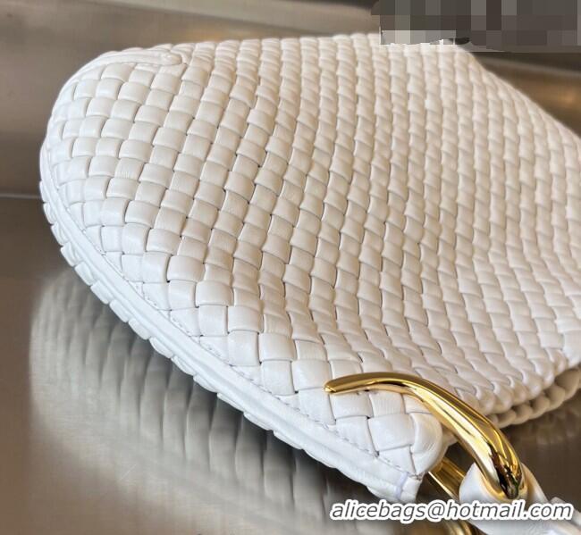 Super Quality Bottega Veneta Medium Clicker Shoulder Bag in Padded Intreccio Leather 730969 White 2023