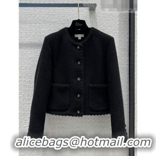 Super Quality Dior Tweed Jacket D102105 Black 2023