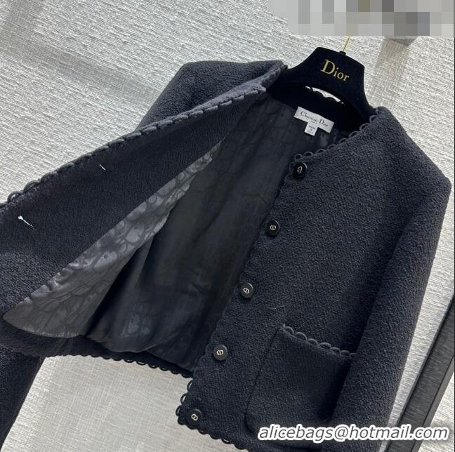 Super Quality Dior Tweed Jacket D102105 Black 2023