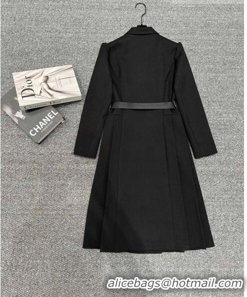 ​Top Grade Saint Laurent Coat with Belt S102111 Black 2023