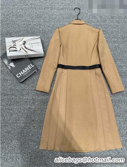 ​Luxury Discount Saint Laurent Coat with Belt S102112 Brown 2023