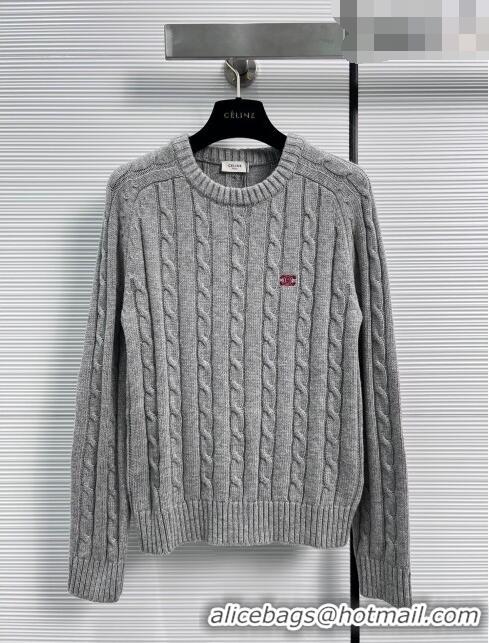 Good Product Celine Cashmere & Wool Sweater C102114 Grey 2023